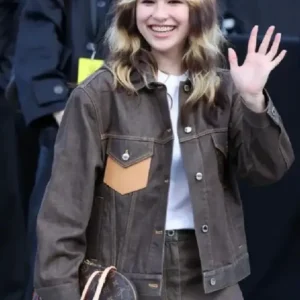 Buy Paris Fashion Week 2026 Alysa Liu Brown Denim Jacket For Women