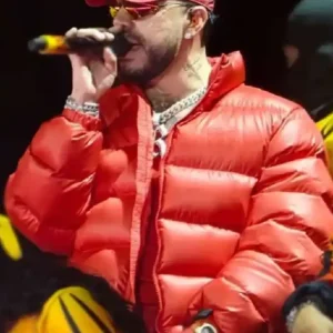 Buy Ryan Castro 2026 Colombia Show Brick by Brick Red Puffer Jacket