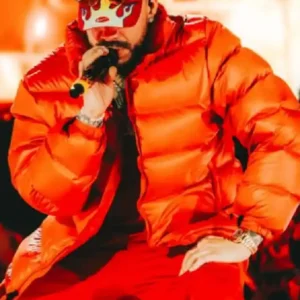 Buy Ryan Castro 2026 Colombia Show Brick by Brick Red Puffer Jacket For Men and Women