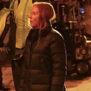 Buy Scarlett Johansson The Exorcist 2026 Navy Blue Puffer Long Coat For Women