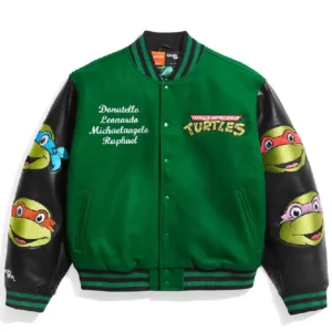 Buy Teenage Mutant Ninja Turtles Green and Black Varsity Jacket For Men And Women