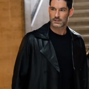 CIA 2026 Tom Ellis Black Leather Coat