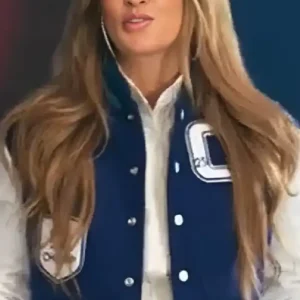 Carrie Underwood American Idol S24 2026 Blue and White Wool Varsity Jacket Sale For Men and Women