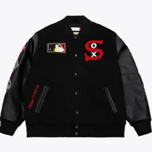 Chicago White Sox Black Out Vintage Logo Varsity Jacket