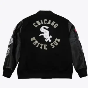 Chicago White Sox Black Out Vintage Logo Varsity Jacket Back