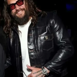 CinemaCon Jason Momoa Black Leather Jacket On Sale