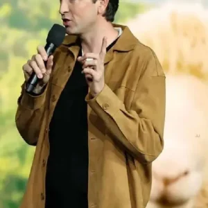 CinemaCon Nicholas Braun Brown Leather Jacket For Men