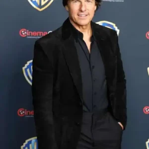 CinemaCon Tom Cruise Black Suede Blazer For Men