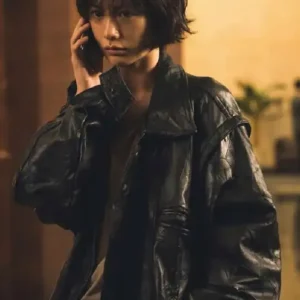 Climax 2026 Im Jin-ah Black Leather Jacket On Sale