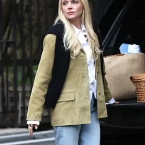 Count me Lies 2026 Lindsay Lohan Suede Leather Blazer On Sale