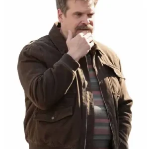 DTF St. Louis David Harbour Brown Bomber Jacket