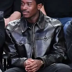 Damson Idris 2026 Black Leather Jacket