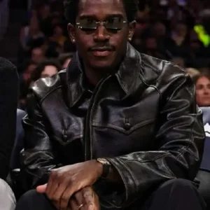 Damson Idris 2026 Black Leather Jacket For Men