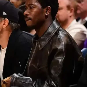 Damson Idris 2026 Black Leather Jacket On Sale