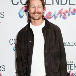 Deadline Contenders Television Glen Powell Suede Jacket