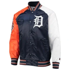 Detroit Tigers Reliever Satin Varsity Jacket
