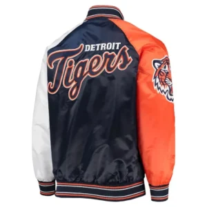 Detroit Tigers Reliever Satin Varsity Jacket Back