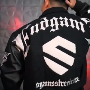 End Game Syams Black Wool Varsity Jacket