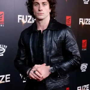 Fuze Aaron Taylor Johnson Black Leather Jacket