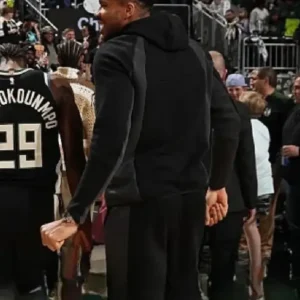 Giannis Antetokounmpo Black Tech Hoodie Back Look