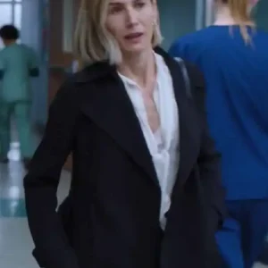 Greys Anatomy S22 Jen Landon Black Wool Coat