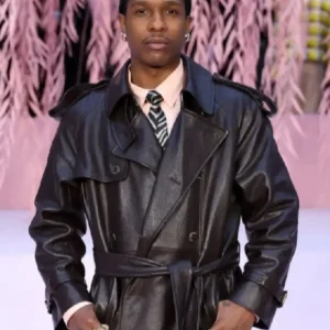 Haute Couture SS26 ASAP Rocky Leather Coat For Men