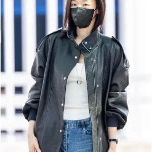 Jeon Ji-hyun Incheon International Airport Leather Jacket