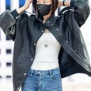 Jeon Ji-hyun Incheon International Airport Leather Jacket On Sale