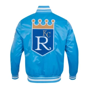 Kansas City Royals Retro Classic Blue Satin Jacket Back