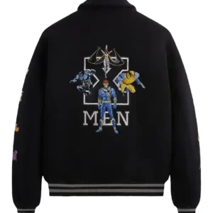 Kith X Marvel X-Men Black Varsity Jacket For Men and Women