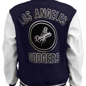 LA Dodgers Baseball Navy Varsity Jacket Back