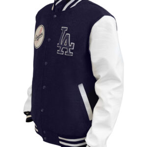 LA Dodgers Baseball Navy Varsity Jacket Leff