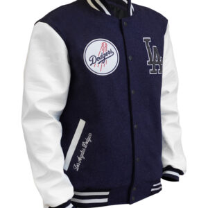 LA Dodgers Baseball Navy Varsity Jacket Right