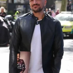 London 2026 Peter Andre Black Leather Jacket For Men