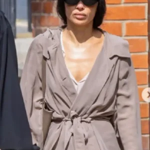 London 2026 Zoe Kravitz Grey Coat
