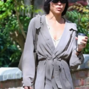 London 2026 Zoe Kravitz Grey Coat For Women