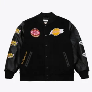 Los Angeles Lakers Black Out Vintage Logo Varsity Jacket