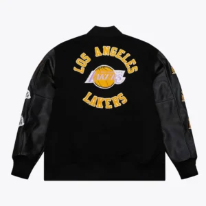 Los Angeles Lakers Black Out Vintage Logo Varsity Jacket For Men and Women
