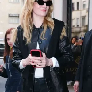MFW 2026 Sarah Pidgeon Leather Jacket