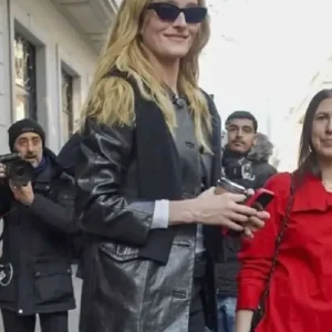 MFW 2026 Sarah Pidgeon Leather Jacket For Women