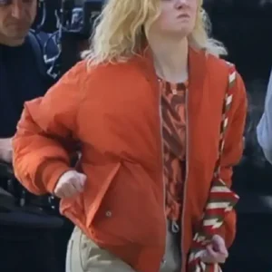 Margos Got Money Troubles Elle Fanning Orange Jacket Women