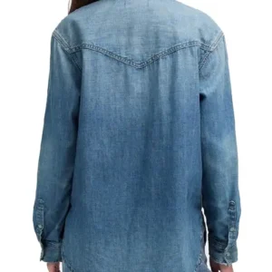 Marshals S01 Arielle Kebbel Blue Denim Jacket Back Look