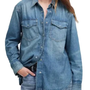 Marshals S01 Arielle Kebbel Blue Denim Jacket For Women