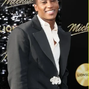 Michael Movie Premiere Joseph David-Jones Black Coat For Men