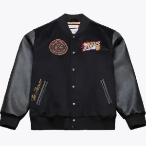 Mitchell & Ness 76ers Allen Iverson Varsity Jacket Front Look