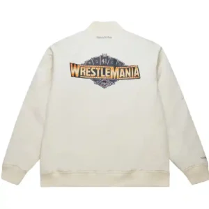Mitchell & Ness WrestleMania 41 Logo Satin Jacket Back Look