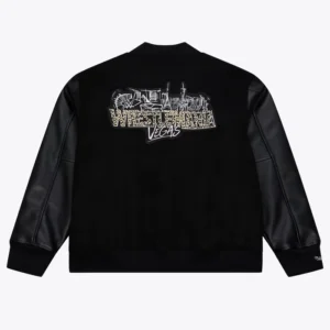 Mitchell & Ness WrestleMania 42 Las Vegas Black Letterman Full-Snap Jacket
