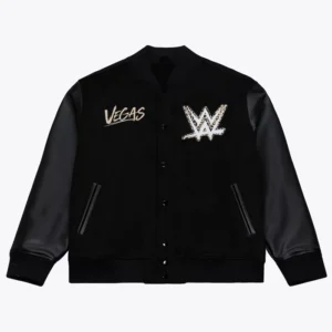 Mitchell & Ness WrestleMania 42 Vegas Black Letterman Jacket