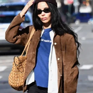 NYC 2026 Zoe Kravitz Brown Jacket