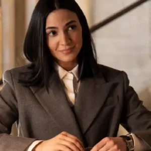 Natalee Linez TV Series CIA S02 Gina Gosian Grey Wool Long Coat